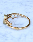 Vivian Grace Vintage Bracelet Rose Gold Vintage Victorian Hinged Bypass Bangle Bracelet (circa 1880-1910)