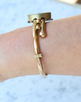Vivian Grace Vintage Bracelet Rose Gold Vintage Victorian Hinged Bypass Bangle Bracelet (circa 1880-1910)