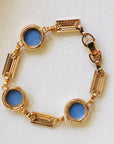 Vivian Grace Vintage Bracelet Vintage 14k Gold Filled Blue Wedgwood Panel Bracelet- Blue Jasperware Cameo