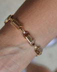 Vivian Grace Vintage Bracelet Vintage 14k Gold Filled Blue Wedgwood Panel Bracelet- Blue Jasperware Cameo