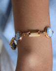Vivian Grace Vintage Bracelet Vintage 14k Gold Filled Blue Wedgwood Panel Bracelet- Blue Jasperware Cameo