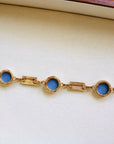 Vivian Grace Vintage Bracelet Vintage 14k Gold Filled Blue Wedgwood Panel Bracelet- Blue Jasperware Cameo
