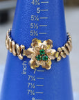 Vivian Grace Vintage Bracelet Vintage Emerald Paste Flower Sweetheart Expansion Bracelet (circa 1940)- 1/20 12k Gold Filled