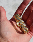 Vivian Grace Vintage Bracelet Vintage Gold Filled Sweetheart Expansion Bracelet - Red Glass Gemstone (circa 1930)