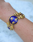 Vivian Grace Vintage Bracelet Vintage Royal Blue Enamel Gilt Panel Bracelet by Sporrong (Copy)