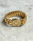 Vivian Grace Vintage Gold Etched Floral Gold Filled Sweetheart Bracelet - Vintage