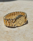 Vivian Grace Vintage Gold Etched Floral Gold Filled Sweetheart Bracelet - Vintage