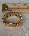 Vivian Grace Vintage Gold Etched Floral Gold Filled Sweetheart Bracelet - Vintage