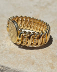 Vivian Grace Vintage Gold Etched Floral Gold Filled Sweetheart Bracelet - Vintage