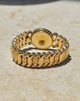 Vivian Grace Vintage Gold Etched Floral Gold Filled Sweetheart Bracelet - Vintage