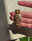 Vivian Grace Vintage Gold Etched Floral Gold Filled Sweetheart Bracelet - Vintage