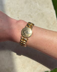 Vivian Grace Vintage Gold Etched Floral Gold Filled Sweetheart Bracelet - Vintage