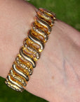 Vivian Grace Vintage Gold Etched Floral Gold Filled Sweetheart Bracelet - Vintage