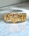 Vivian Grace Vintage Gold Etched Heart Gold Filled Sweetheart Bracelet - Vintage