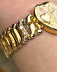 Vivian Grace Vintage Gold Etched Heart Gold Filled Sweetheart Bracelet - Vintage