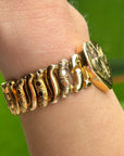 Vivian Grace Vintage Gold Etched Heart Gold Filled Sweetheart Bracelet - Vintage