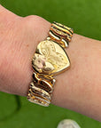 Vivian Grace Vintage Gold Etched Heart Gold Filled Sweetheart Bracelet - Vintage