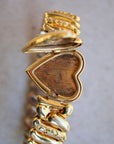 Vivian Grace Vintage Gold Marvel 12k Gold Filled Mother of Pearl Heart Locket Sweetheart Bracelet - Vintage