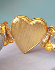 Vivian Grace Vintage Gold Marvel 12k Gold Filled Mother of Pearl Heart Locket Sweetheart Bracelet - Vintage