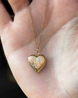 Vivian Grace Vintage Necklace Vintage Floral Heart Locket - 12k Gold Filled