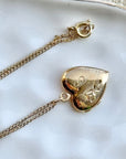 Vivian Grace Vintage Necklace Vintage Floral Heart Locket - 12k Gold Filled