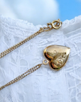 Vivian Grace Vintage Necklace Vintage Floral Heart Locket - 12k Gold Filled