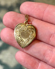 Vivian Grace Vintage Necklace Vintage Floral Heart Locket - 12k Gold Filled
