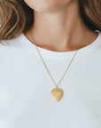 Vivian Grace Vintage Necklace Vintage Floral Heart Locket - 12k Gold Filled