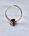Vivian Grace Vintage Ring Victorian 14k Gold Ruby and Diamond Navette Ring- (mid 1800s)