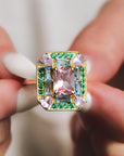Vivian Grace Emerald Morganite Mosaic Cocktail Ring