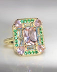 Vivian Grace Emerald Morganite Mosaic Cocktail Ring