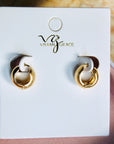 Vivian Grace Jewelry Earrings Gold Matte Dome Huggies