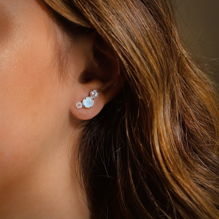 Vivian Grace Jewelry Earrings Moonstone & Topaz Ear Climbers