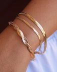 Vivian Grace Jewelry Necklace Gold Braided Snake Chain Bracelet