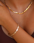 Vivian Grace Jewelry Necklace Gold Braided Snake Chain Necklace