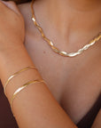 Vivian Grace Jewelry Necklace Gold Braided Snake Chain Necklace