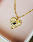 Vivian Grace Jewelry Necklace Gold Evil Eye Heart Pendant