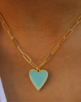 Vivian Grace Jewelry Necklace Gold-Filled Enamel Heart Charm Necklace