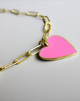 Vivian Grace Jewelry Necklace Gold-Filled Enamel Heart Charm Necklace
