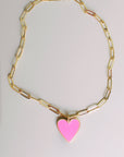 Vivian Grace Jewelry Necklace Gold-Filled Enamel Heart Charm Necklace