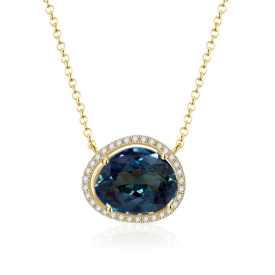 Vivian Grace Jewelry Necklace Gold Ocean Blue Skye Necklace