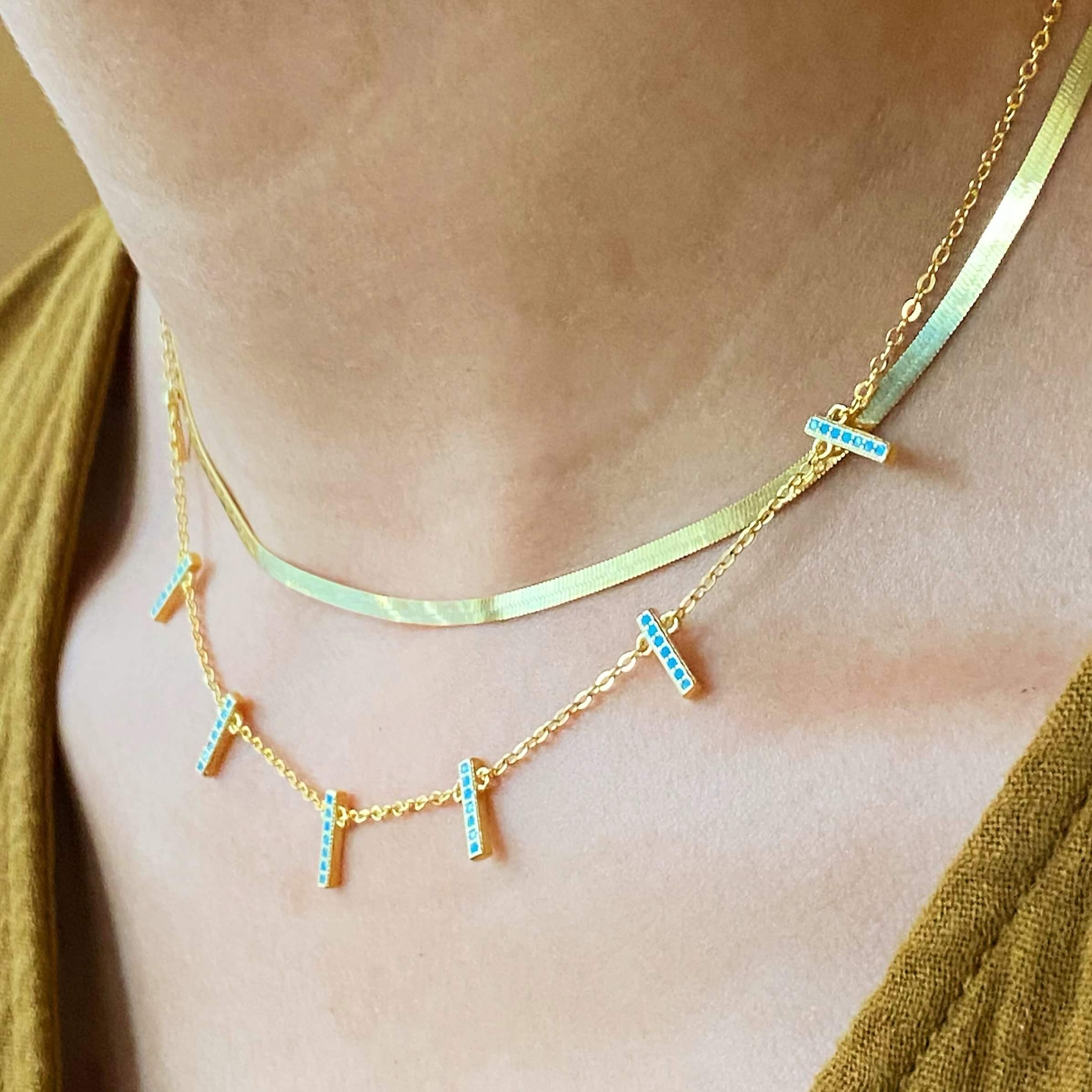 Gold bar clearance choker necklace