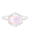 Vivian Grace Jewelry Ring 5 / Silver Sashi Mother of Pearl Hexagon Ring