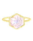 Vivian Grace Jewelry Ring 6 / Gold Sashi Mother of Pearl Hexagon Ring