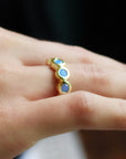 Vivian Grace Jewelry Ring Blue Opal Bezel Ring