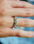 Vivian Grace Jewelry Ring Blue Opal Bezel Ring