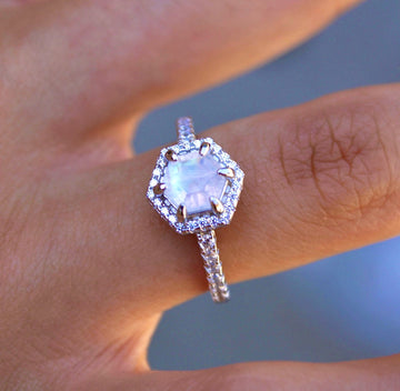 Vivian Grace Jewelry Ring Emma Hexagon Moonstone Ring