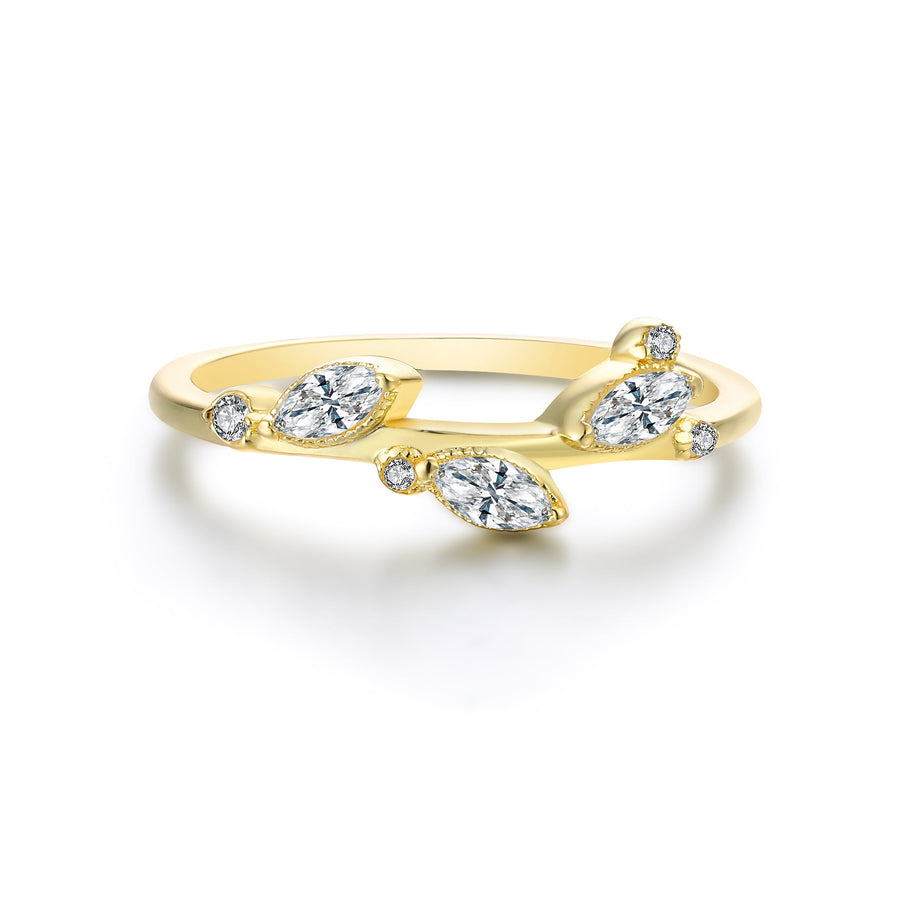 Vivian Grace Jewelry Ring Gold / 5 White Topaz Laurel Vine Ring