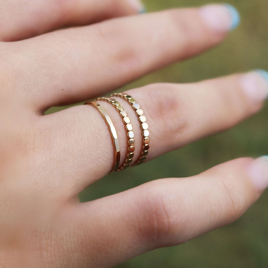 Gold Filled Hammered Stackable Rings