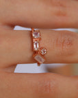 Vivian Grace Jewelry Ring Luxe Geometric Moonstone Ring